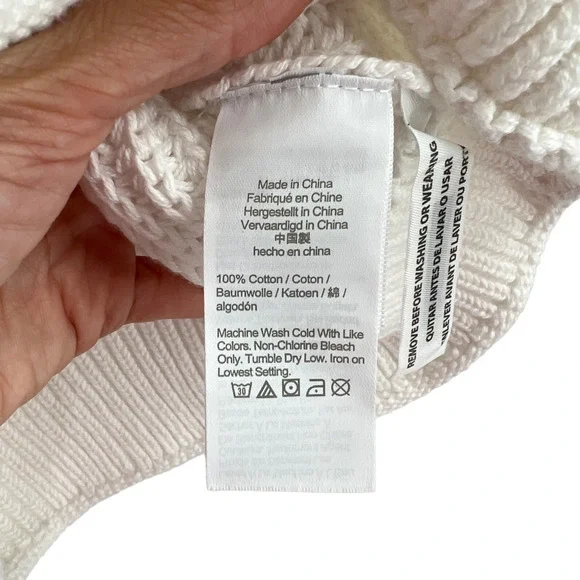 J. Crew Relaxed Rollneck Knit Cotton Sweater in White BE159 - Picture 7 of 9